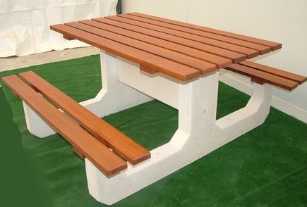Table pique-nique béton et bois  Lenzi 1